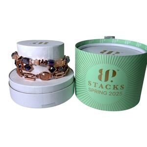 Bomb Party Stacks Spring 2025 Bring The Neutral Glam Rose Gold Bracelet ST81650